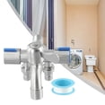 thumbnail image 4 of Stainless Steel Three Way Tap Sink Faucet Washing Machine 2 Way Angle Valve B, 4 of 9
