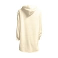 thumbnail image 5 of Women Fuzzy 3 Piece Pajamas Solid Color Cozy Fleece Hooded Cardigan Sleeveless Crop Tops and Shorts Warm Pajama Set (Beige L), 5 of 6