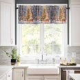 thumbnail image 3 of Christmas Deer Kitchen Curtains and Valances Set, Xmas Tree Ball Lights Snow Day Forest Snowscape Rod Pocket Window Valance Window Curtain Panels for Living Room Bedroom Laundry, 27.5x24in, 3 Pieces, 3 of 7
