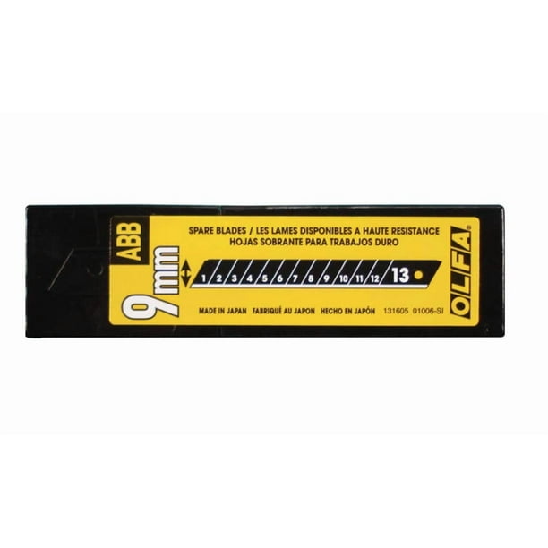 Cuchillas de repuesto OLFA ABB-50B UltraSharp Black 9 mm x50