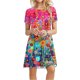 thumbnail image 1 of Puntoco Vestido De Manga Corta Para Mujer, Vestido Con Cuello Redondo Y Estampado Floral, Vestido De Manga Corta Con Cuello Redondo, Color S,Regalos Para Mujer Joven, 1 of 5