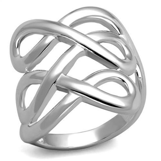 Alamode 3W1076-8 Bague en Laiton Rhodié pour Femmes Sans Pierre - Taille 8