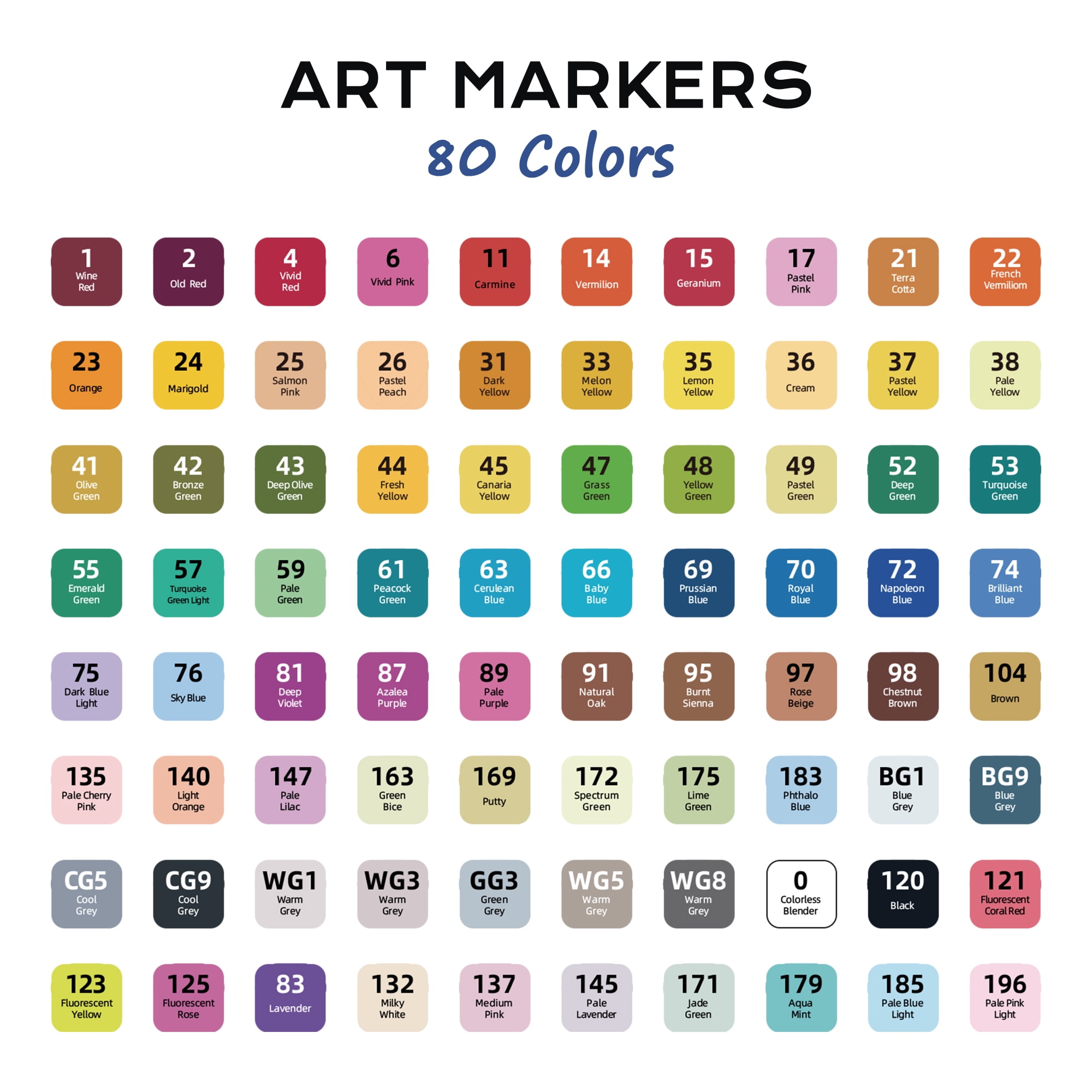 ALI'S ART MARKERS, Alcohol Markers, Dual Tip Double Ended Marker, 60  Colours, Clear Plastic Storage Case, Drawing, Sketching