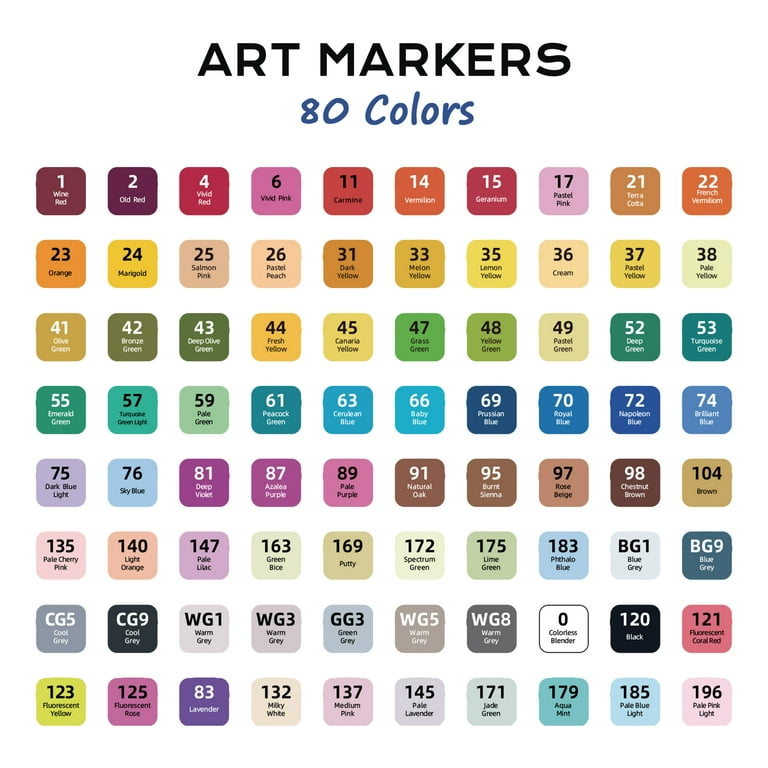 Deli 60 Colors Dual Tip Alcohol Markers, Art Markers Set Art