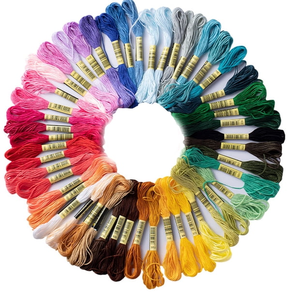 Hilos De Punto De Cruz De Hilo De Bordado De Color Arcoíris Premium SM SunniMix Hilo de bordar de 50 colores