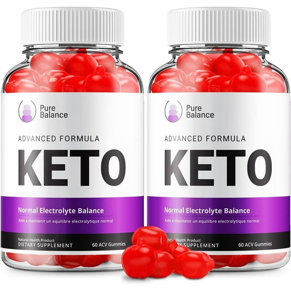 2 Pack Pure Balance Keto ACV Gummies - Official - Keto Pure Balance ACV Advanced Formula Plus Apple Cider Vinegar Dietary Supplement B12 Beet Root Juice Men Women 120 Gummies