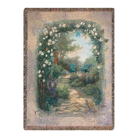 Manual Woodworkers and Weavers ATLMB Morning Butterfly Tapestry Throw Blanket Fashionable Jacquard Woven 50 X 60 in.