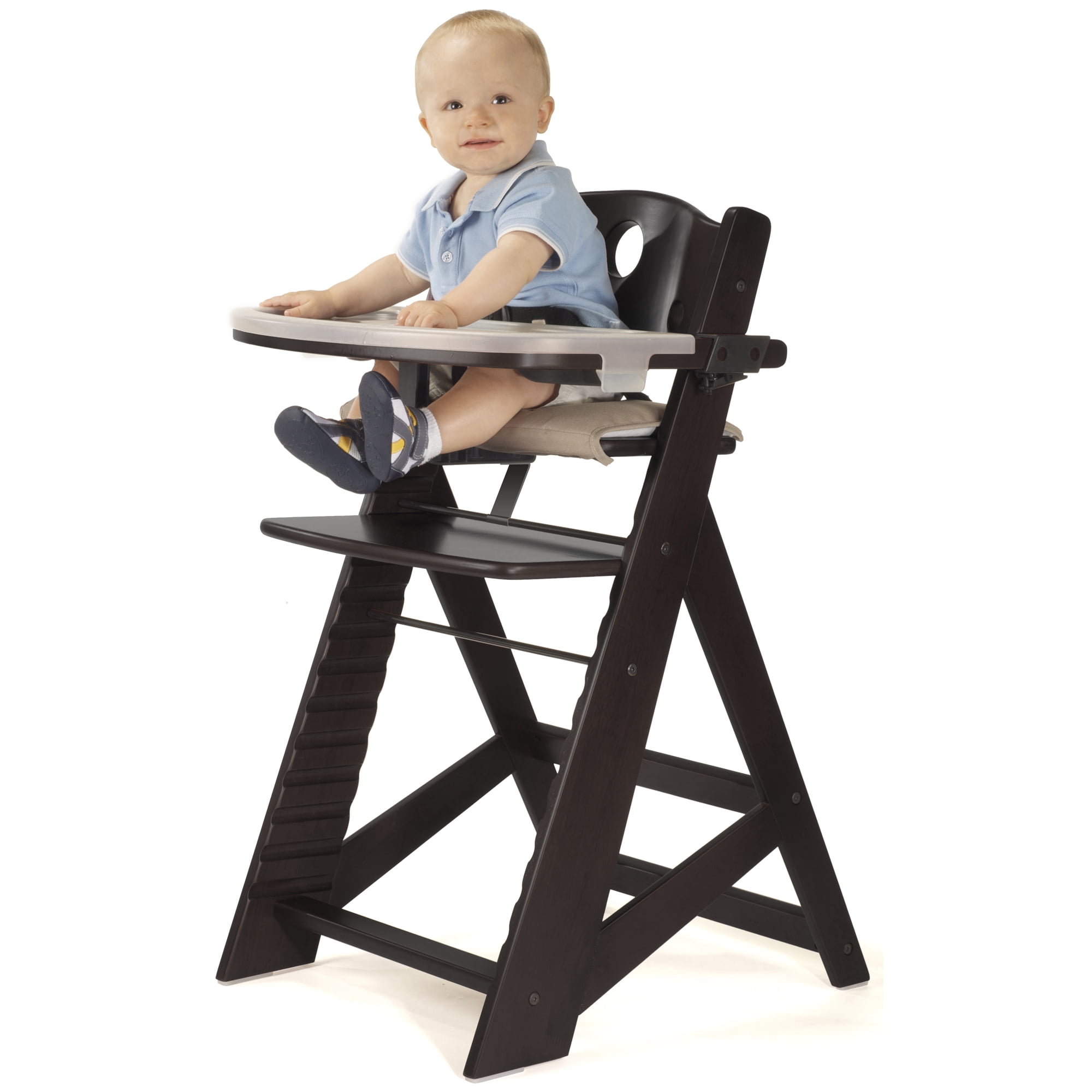 Height Right™ High Chair with Infant Insert - Safe, comfortable seat children, adjustable wood high chair is ideal for children aged 6 mos. to 3 years- ESPRESSO