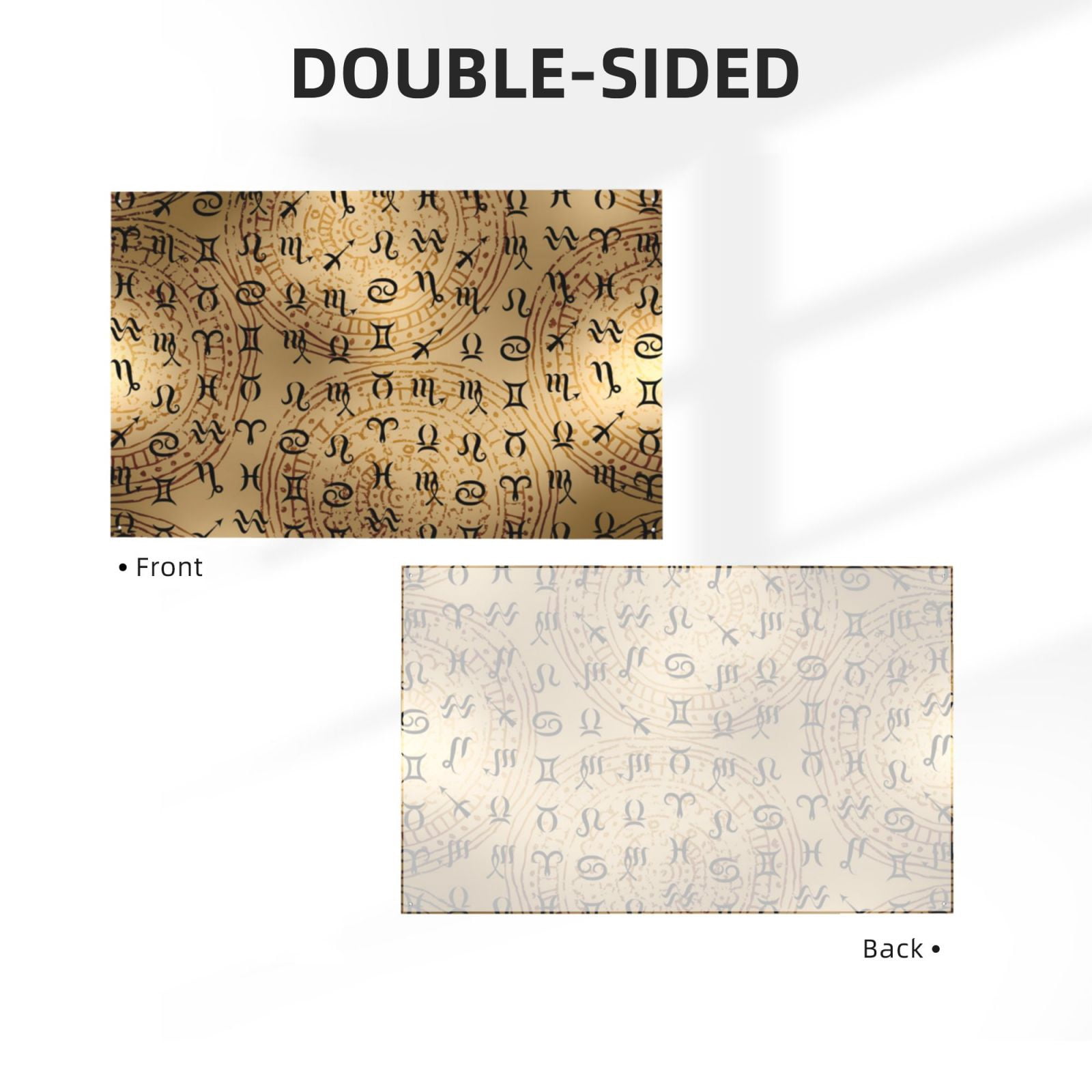Signs Of Zodiac On Ethnic Four Hole Decorated Banner Flag for Garden Yard Home Decoration Indoor Outdoor 4x6 Ft