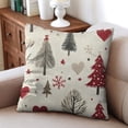 thumbnail image 4 of Xmas Tree Farmhouse Winter Holiday Throw Pillow Covers Square Throw Pillow Case 18 x18 Inches Set of 2 Christmas Throw Cushion Case for Indoor Home Bedroom, 4 of 7