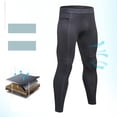 thumbnail image 5 of Fewfanhot Men's Compression Pants with Side Pocket, Stretchy Athletic Tights, Contrast Stitch Workout Bottoms for Gym & Outdoor Sports, Multi-Color, 5 of 8