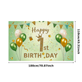 thumbnail image 2 of Glittery Gold 1st Birthday Banner with Crown Balloons and Party Flags Background, Ideal for Birthday Party Decorations Photography Props Happy Birthday Celebrations, 2 of 7