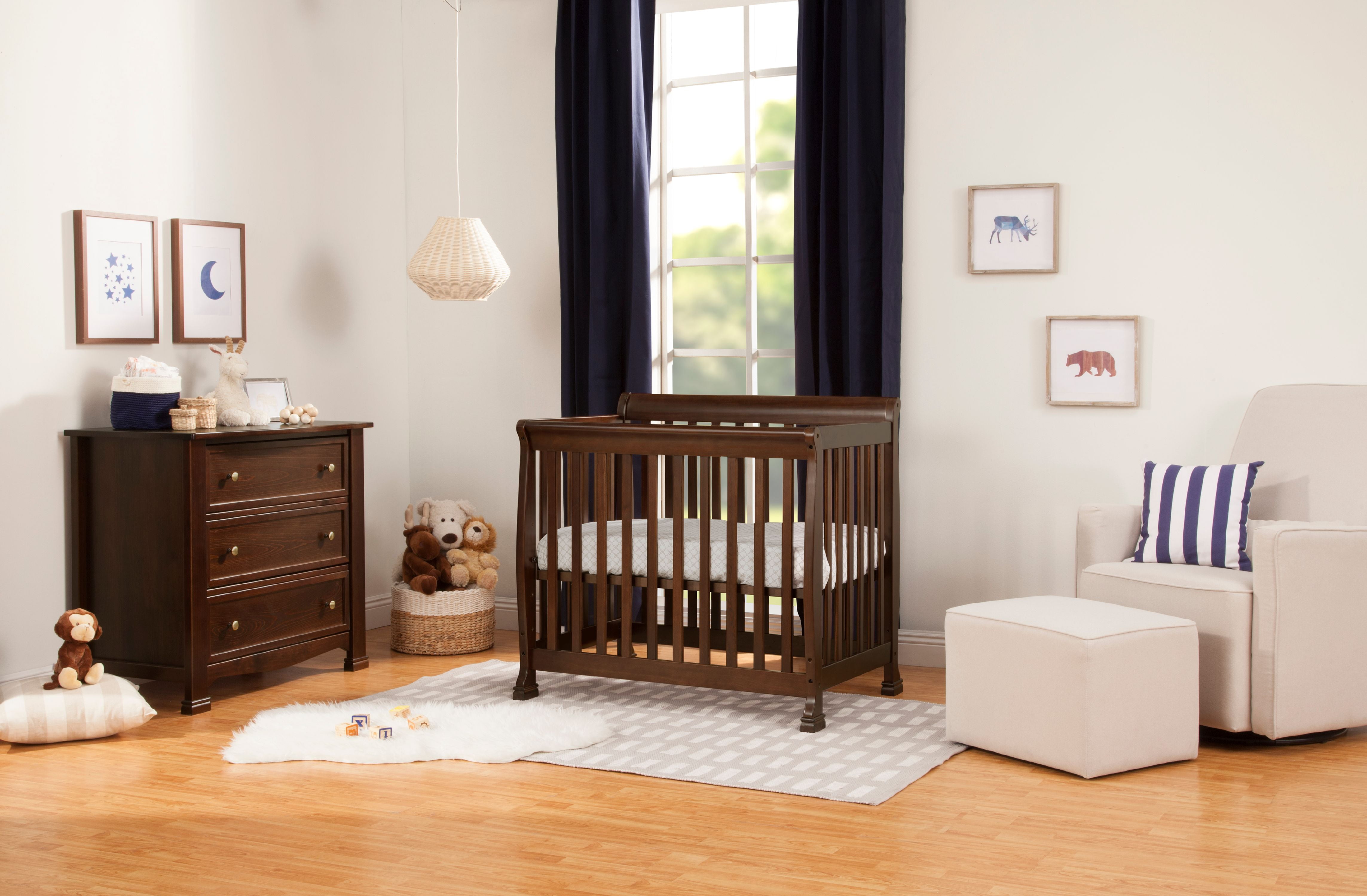 davinci kalani mini crib grey