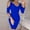 Blue, variant on Fesfesfes Spring Dresses for Womens V-Neck Cocktail Mini Dress Cold Shoulder Sleeve Bodycon Party Pencil Dresses