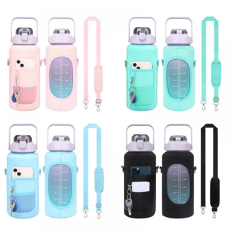 New2Pcs Water Bottle Pouch Portable Water Bottle Caddy Durable Water Cup  Sleeve Bag with Adjustable Strap Safe Drink Bottle