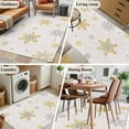 thumbnail image 6 of Christmas Area Rug 3x5 FT, Non Slip Entryway Bedside Carpet, Yellow Grey Winter Snowflake Rustic Washable Soft Floor Carpet Indoor Mat Non-Shedding Throw Rug for Dorm Kitchen Home Office, 6 of 9