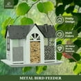 thumbnail image 5 of Kingsyard Weatherproof Metal Bird Feeder House, Triple Feeders for Outside Finch Cardinal, White, 5 of 7