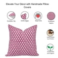 thumbnail image 4 of Fabdivine Block Print Throw Pillow Cover, 14x20 Inch Off White Linen Decorative Cushion Cover, Floral Print Boho Design Pink Pillow Cover for Sofa and Couch, 4 of 5