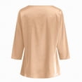 thumbnail image 4 of mgoYE Neck Tops for Women Trendy Draped Long Sleeve Velvet Top Elegant Fall Winter Tunic Shirt Casual Dressy Blouses(Beige,2XL), 4 of 6