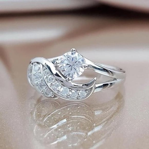New Trendy Crystal Engagement Claws Design Hot Sale Rings For Women White Zircon Cubic Female Wedding Jewerly