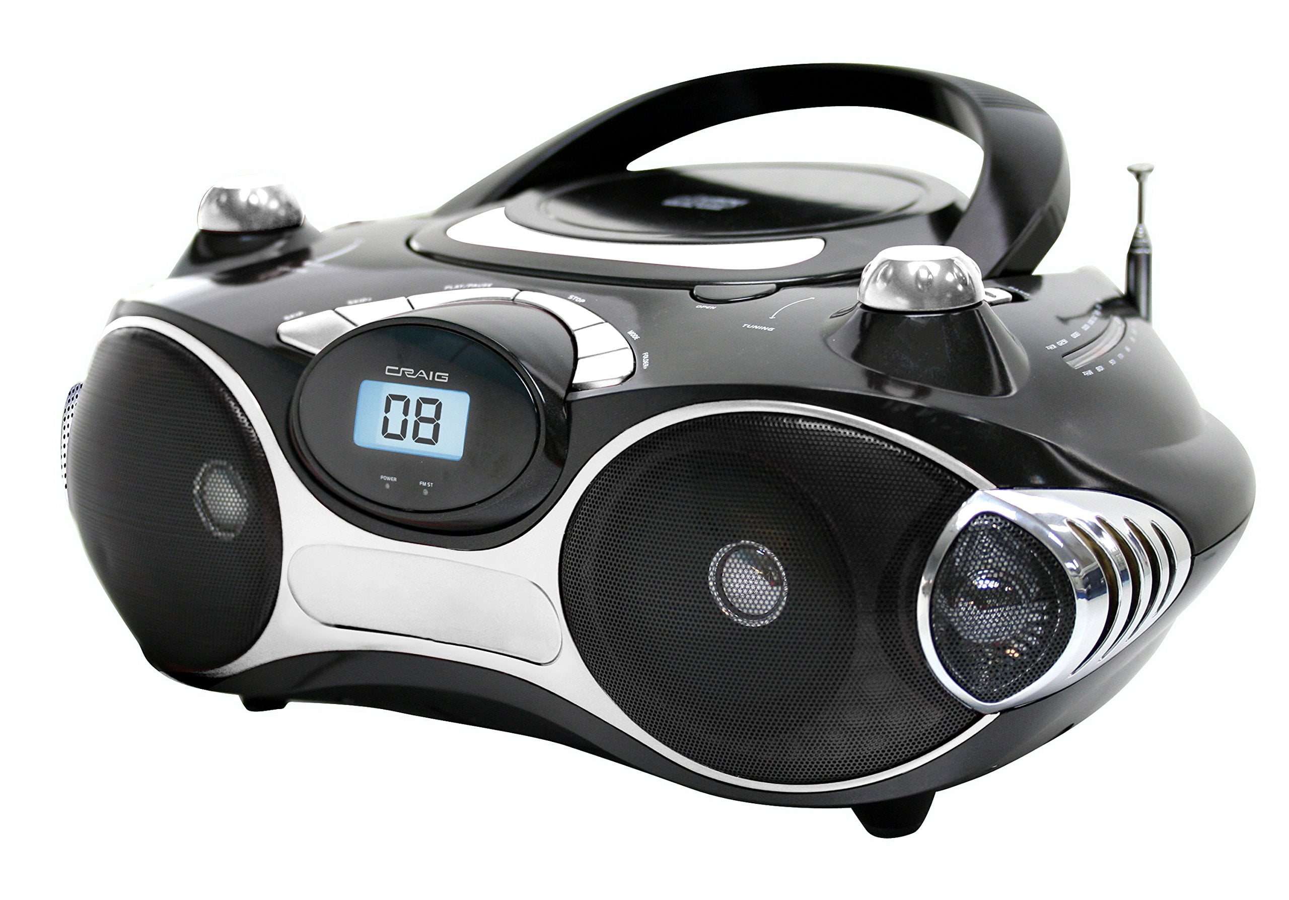 Craig Bluetooth CD Boombox with AM/FM Stereo Radio and LED Display