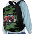 thumbnail image 4 of Binienty Red Tractor Printed School Backpack for Kids 6-14, 17 Inch Large Capacity Bookbag with Laptop Pocket, Customizable Strap Casual Travel Daypack for Students, 4 of 6