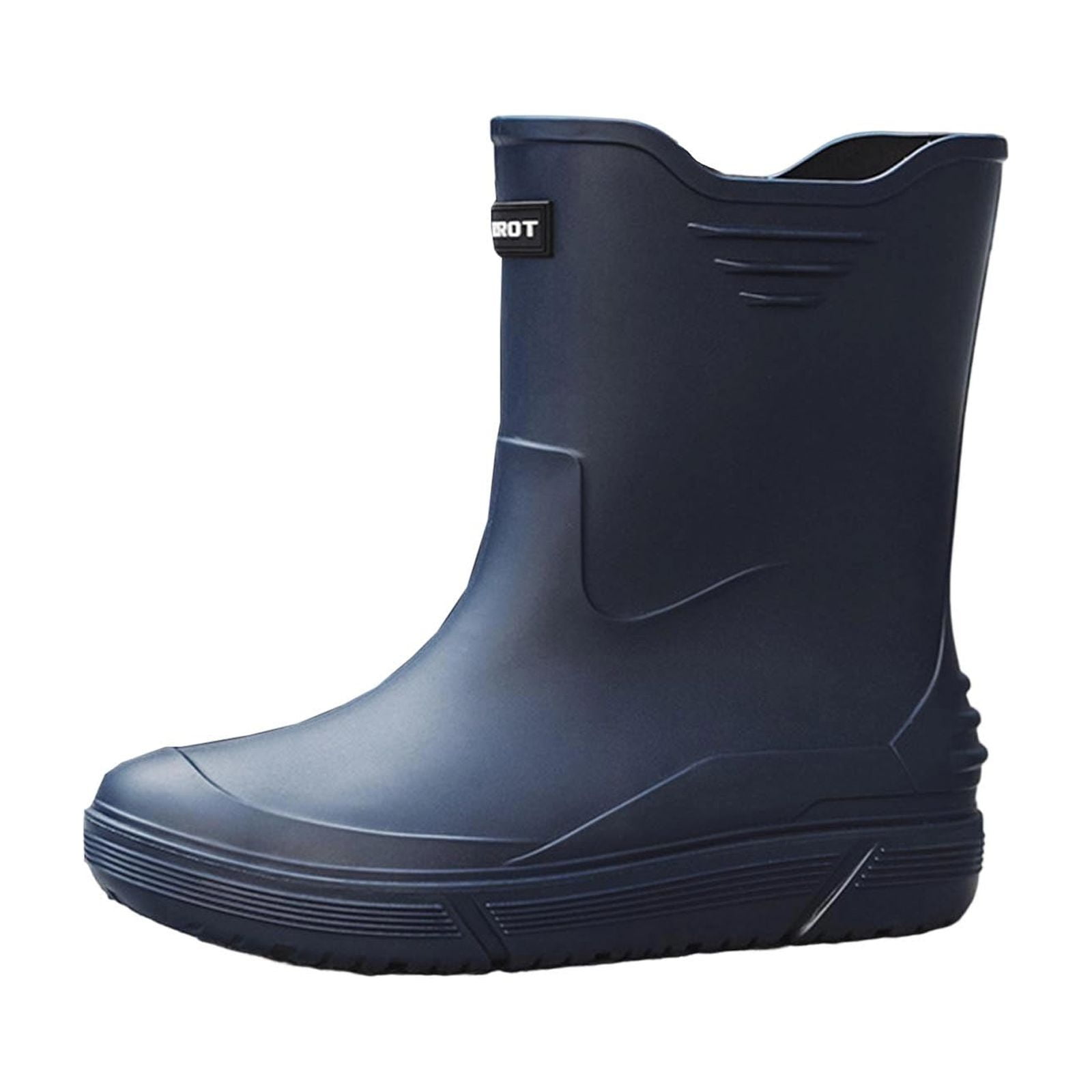 Wensltd Mid Calf Rain Boots for Men Solid Color Waterproof Rubber Shoes for Outdoor Short Tube Work Shoes