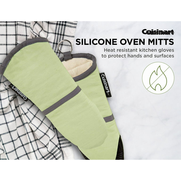 Oven Mitts 2 Pack Heat Resistant Cotton with Non-Slip for Kitchen  Baking，Grey