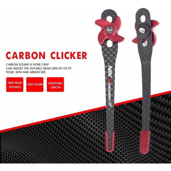 Arrow Clicker Recurve Bow Signal Release Tool Carbon Fiber Clicker for Recurve Bow Target Shooting Archery Sight Practice Accessories（red）