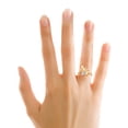 thumbnail image 3 of CARATS FOR YOU Bumble Bee Round Cut Diamond Petite Fashion Ring in 10K Yellow Gold (0.11 Carat, I-J Color, I2-I3 Clarity), Ring Size-10.5, 3 of 5