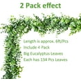 thumbnail image 2 of Morttic 4 Pack 6 Feet Faux Eucalyptus Garland Plants, Artificial Vines Fake Hanging Boxwood Greenery Garland UV Protected for Wedding Backdrop Wall Indoor Outdoor Decor, 2 of 7