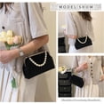 thumbnail image 5 of Women's Luxury Full Rhinestone Shoulder Bag Noble Kiss Lock Crystal Crossbody Clutch Bag Pearl Beaded Chain, 5 of 7