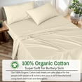 thumbnail image 4 of RUVANTI 100% Organic Cotton Sheets - Twin XL Sheet Sets - 3 Piece Percale Weave Bedding, Crisp, Cooling & Breathable, Soft & Durable, 16" Deep Pocket, Hotel Quality Sábanas - Cloud Cream, 4 of 10