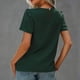 thumbnail image 4 of Camisa para Mujer Señoras Verano Color Puro Cuello Redondo Camisa De Manga Abullonada Suelta Informal Top Básico De Manga Corta, 4 of 6