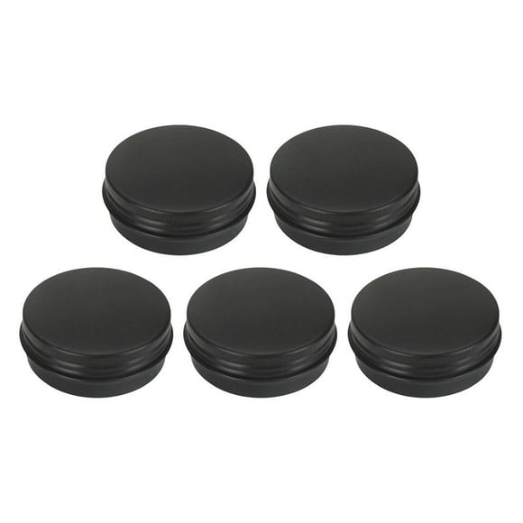 5 uds Recipientes de Almacenamiento de Lata Shamjiam para Bálsamo Labial de Aluminio Negro 30ml Estuche Cosmético de Latas de Aluminio