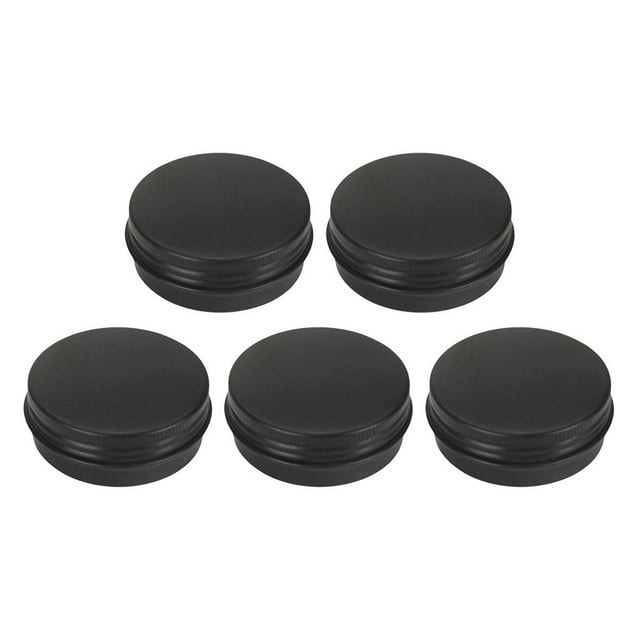 5 de loción vacías negras portátiles para maquillaje, s de hojas de té y hierbas para bálsamos labiales, caramelos, , velas, 30ml Baoblaze Estuche cosmético de latas de aluminio