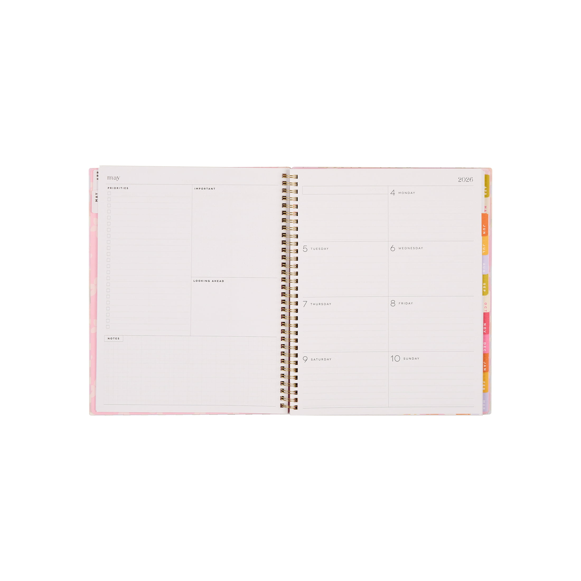 Organized by Happy Planner Monthly Weekly Big Planner (8.5" x 11") Sunshine Blooms 15-Month April 2026-June 2027, metal twin loop