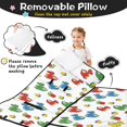 thumbnail image 3 of White Cartoon Dragons Snails Pattern Teens Toddler Nap Mat with Pillow, Sleeping Mat Bag for Preschool Daycare 59"x22", 3 of 6
