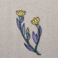 thumbnail image 2 of Yellow Flower - Purple Foliage - Iron on Applique/Embroidered Patch, 2 of 2