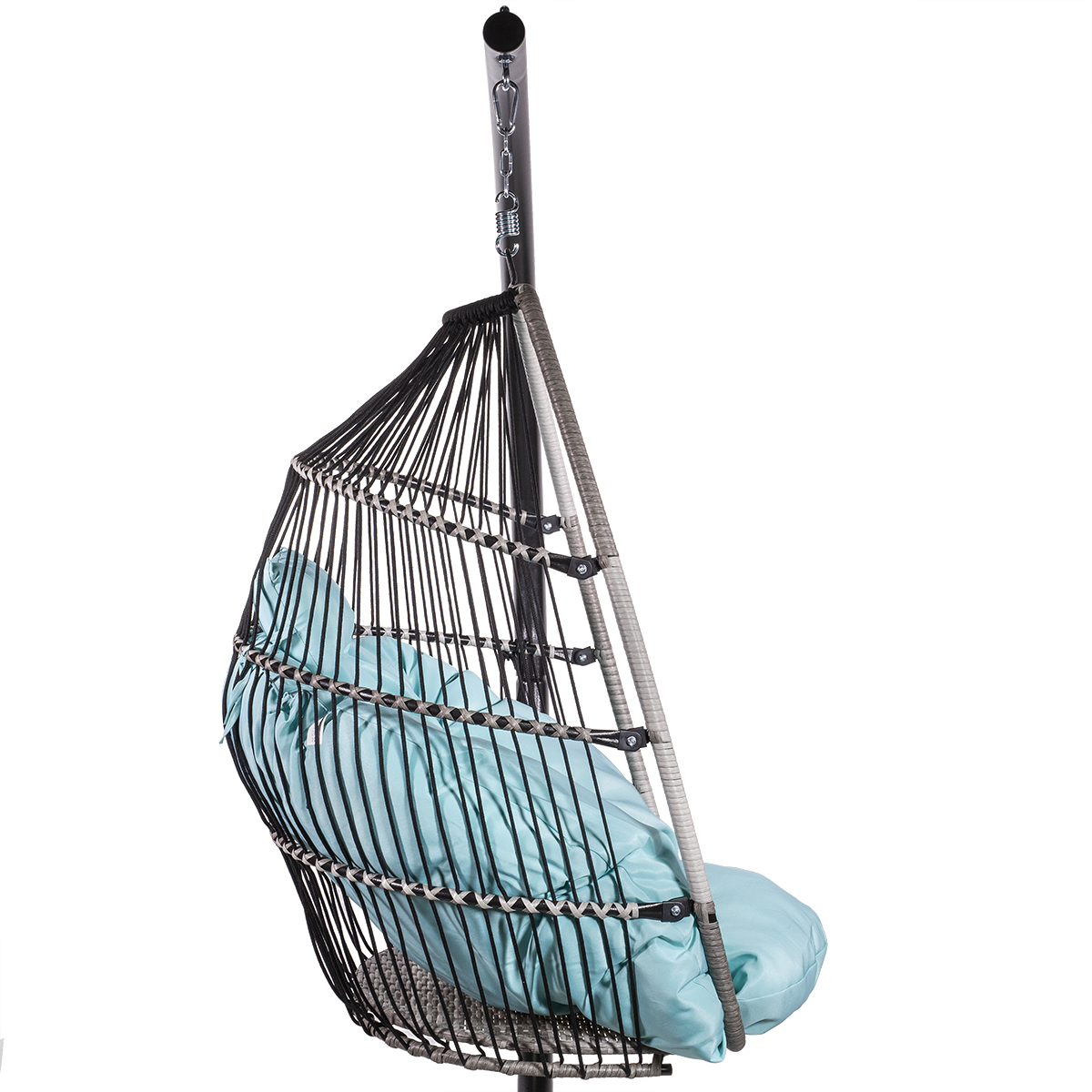 Outdoor Patio Egg Chair Hanging Lounge Chair Swing Chair Basket Style Chair Nest with Cushion and Stand - image 3 of 6