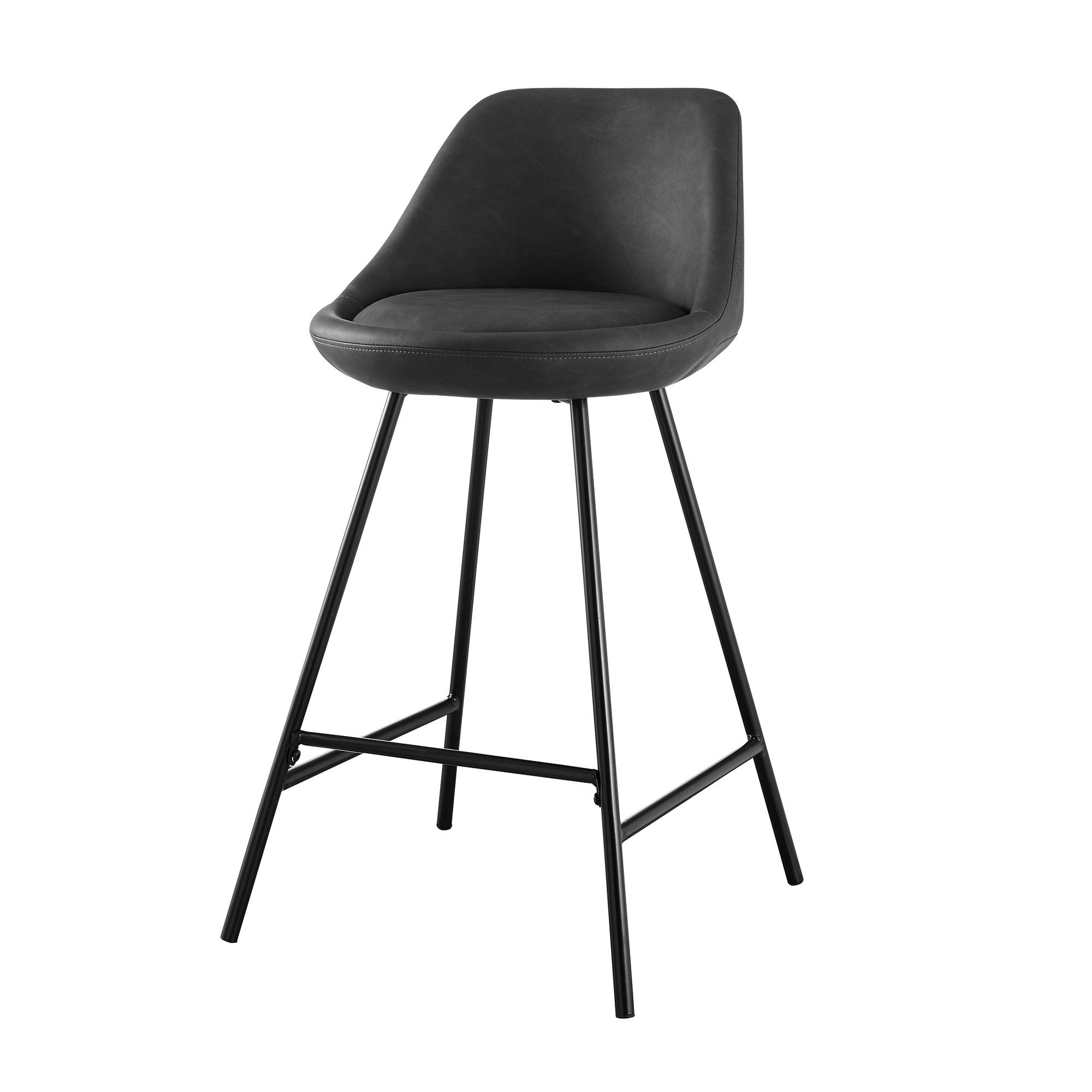 Better Homes & Gardens Modern Faux Leather Counter Stool, Black