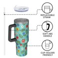 thumbnail image 4 of 40oz Pioneer Flower Floral Print Pattern Insulated Tumbler with Handle, BPA-Free Leak Proof Lid and Straws, Double Wall Vacuum, Hot 12h/Cold 34h, 4 of 6