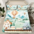 thumbnail image 2 of Castle Fairy Kids Boys Girls Cartoon Railway Train Twin Sheet Sets 3pcs,Steam Engine Twin Fitted Sheet Microfiber,Railroad Transportation Theme Breathable Flat Sheet,Luxury Bedroom Decor, 2 of 7