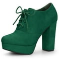 thumbnail image 1 of Unique Bargains Women's Platform Block Heel Lace Up Ankle Boots, 1 of 7