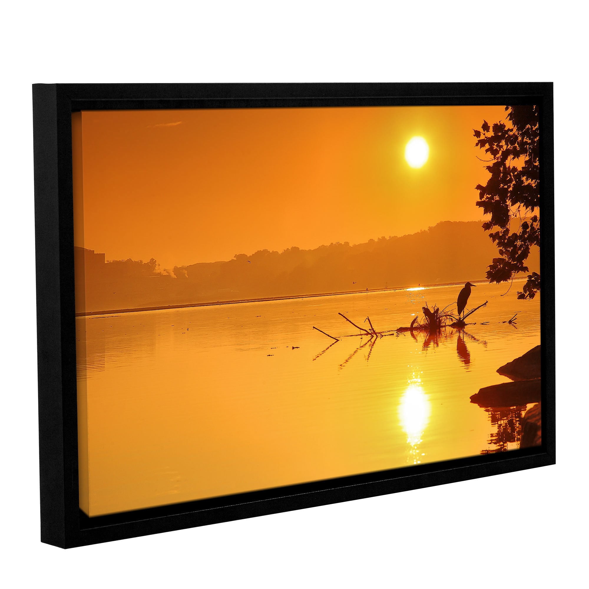 ArtWall Steve Ainsworth "Hatteras Pools and Bridge" Gallery-Wrapped Floater-Framed Canvas