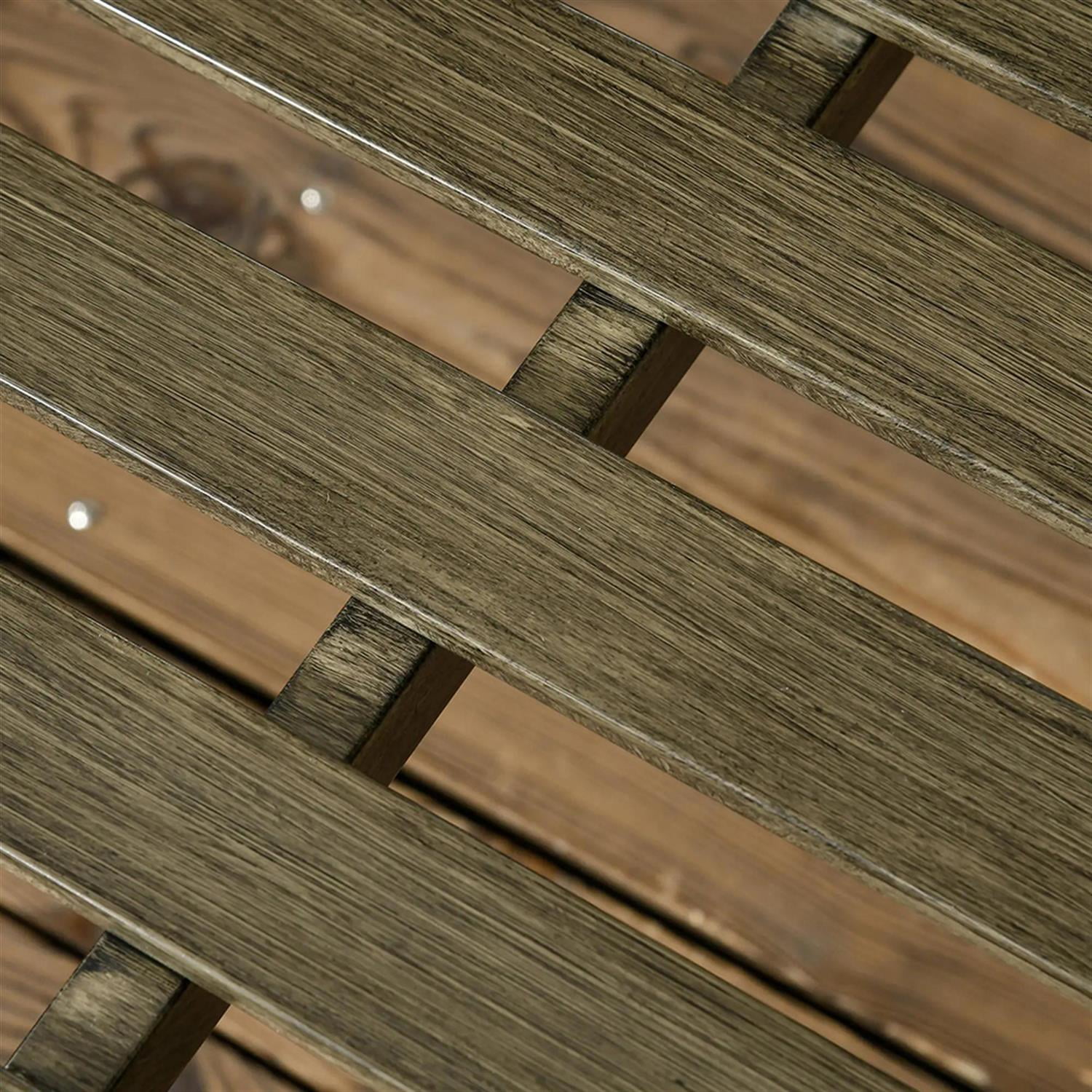 Demi Bonn 2-Person Patio Garden Bench Metal Porch Bench, Outdoor Benches Furniture with Wood Look for Backyard, Park, Lawn, Yard, Black