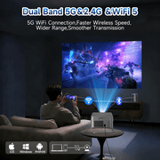 [1100 ANSI & Built-in TV] Magcubic Portable Projector 1080P Native with Auto Focus, Auto Keystone Correction, WiFi & Bluetooth, Built-in Streaming TV Stick, Supports 4K HDR10, Ideal for Home Theater
