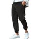thumbnail image 2 of Pantalones largos para hombre, informales, a rayas, estampados, cintura elástica, cordón ajustable, bolsillo transpirable, pantalones tobilleros de poliéster para hombre., 2 of 5