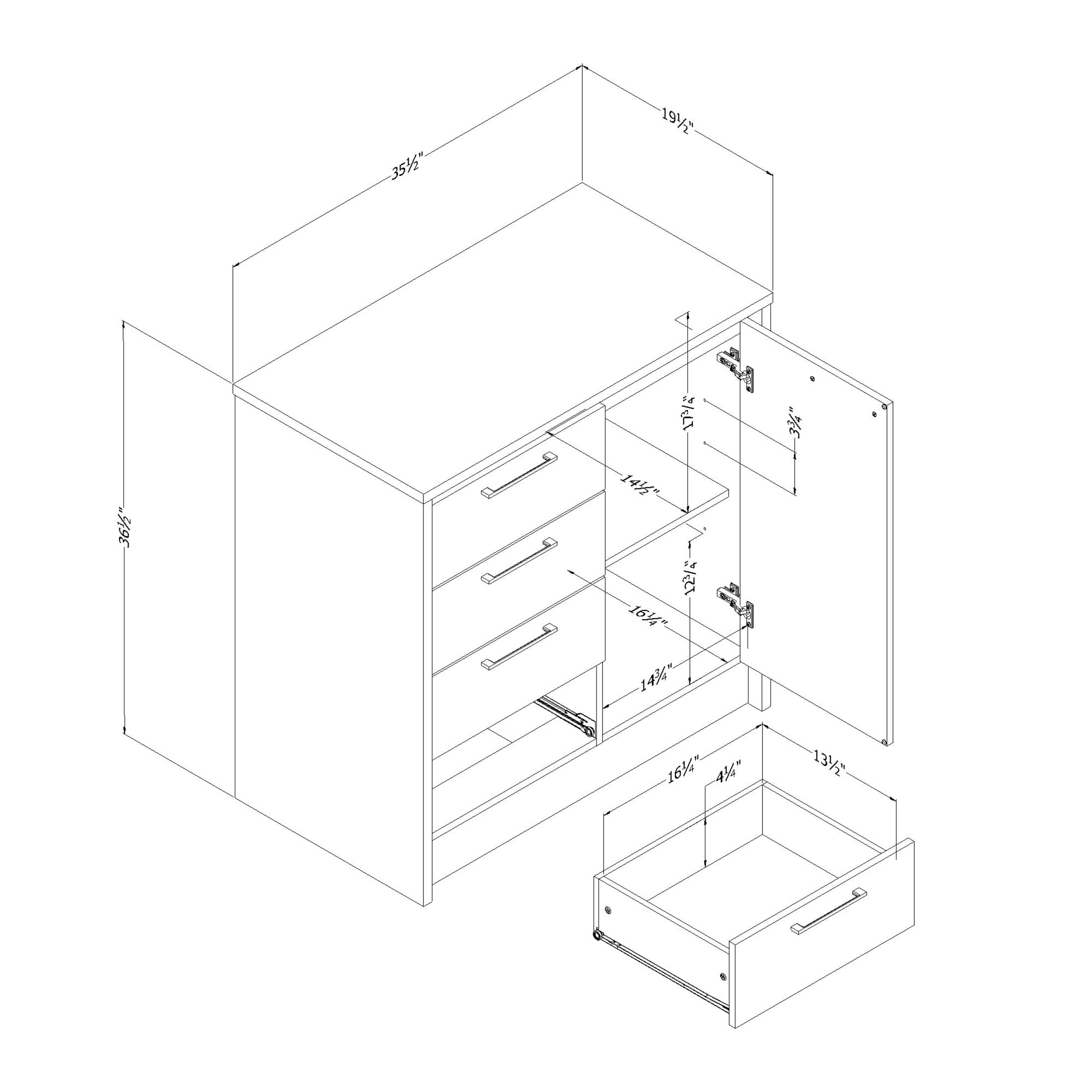 South Shore Myro, Contemporary Kitchen Island, Small Black