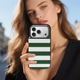 thumbnail image 6 of Green White Horizontal Striped Pattern Leather Wallet Case for iPhone 14 Pro Wallet Case Card Holder Flip, 6 of 8